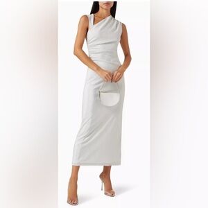 Reformation Amiah dress size Large in metallic silver. New with tags